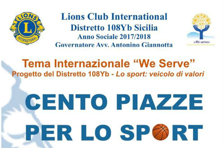 I Lions e lo sport, progetto Cento Piazze per lo Sport: donato un canestro da Basket