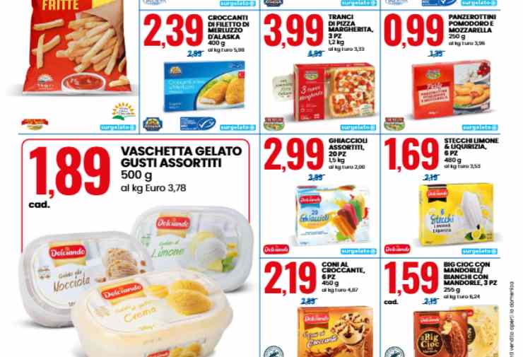 Tranci di pizza - foto volantino Eurospin - lagazzettaennese.it