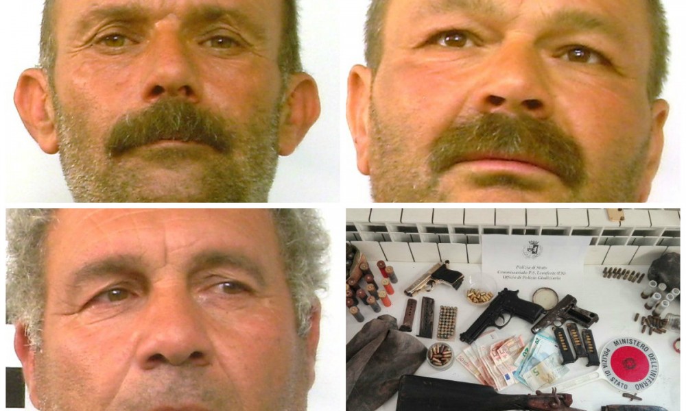 Armi e munizioni detenute illegalmente: arrestati dalla Polizia tre fratelli leonfortesi.