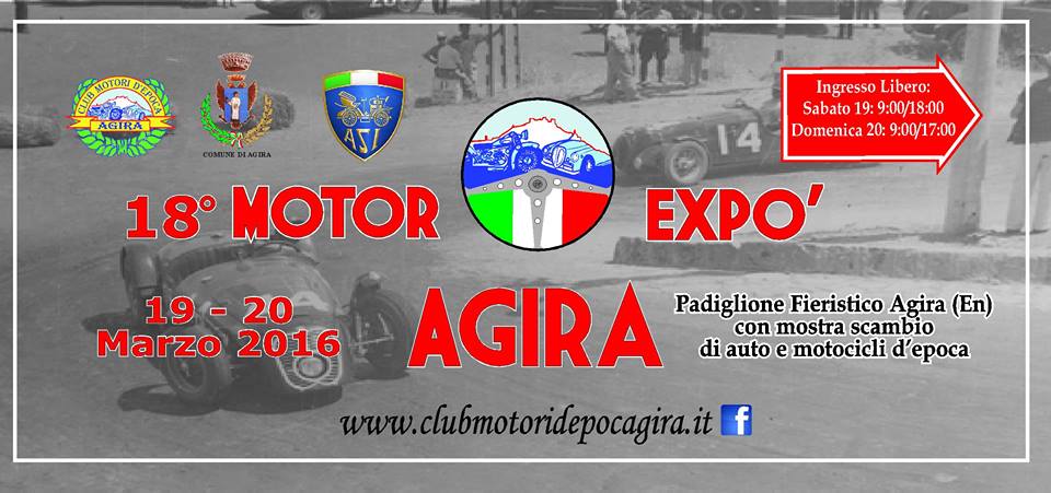 Agira: Il 19 e 20 Marzo 18° edizione del “Motor Expò Agira”