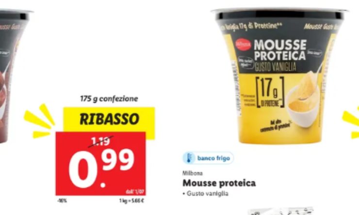 Mousse proteica - foto volantino Lidl - lagazzettaennese.it