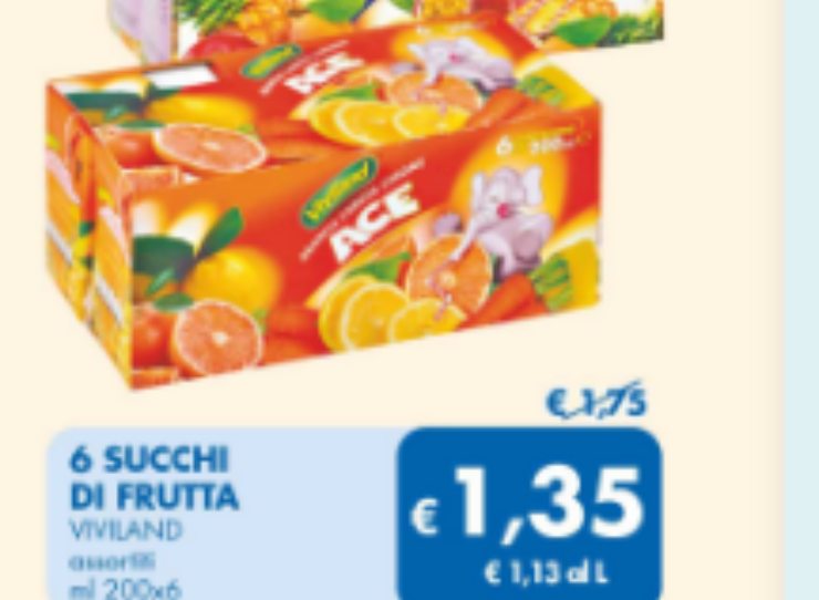 Succhi di frutta - foto volantino MD - lagazzettaennese.it